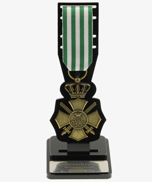 Preview: Display Stand, Kingdom of Saxony Cross of Honour with Swords and Crown